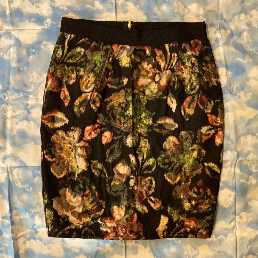 ANTHRO WESTON SZ S PENCIL SKIRT FLORAL